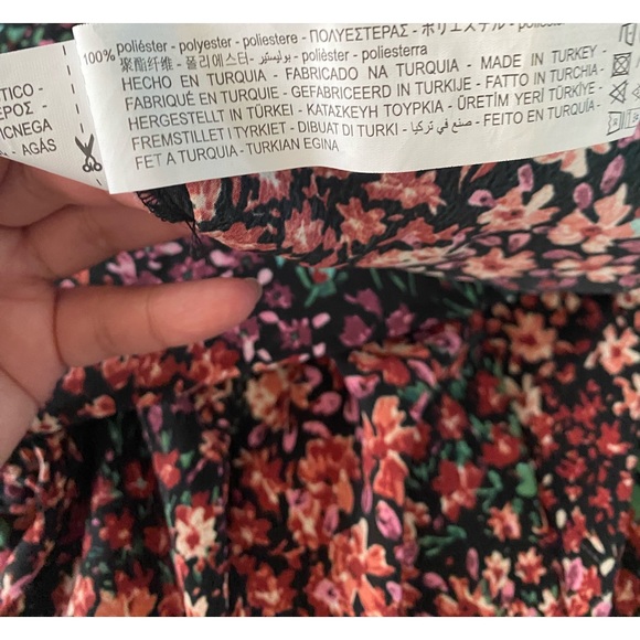 Zara Floral Print Full Length V-Neck Jumpsuit Size L - Picture 8 of 9